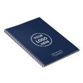 Modern Minimal Custom Logo Navy Blue Notitieboek (Rechterzijde)