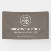 Modern Minimal Custom Logo Taupe Business Branding Spandoek (Horizontaal)
