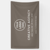 Modern Minimal Custom Logo Taupe Business Branding Spandoek (Verticaal)