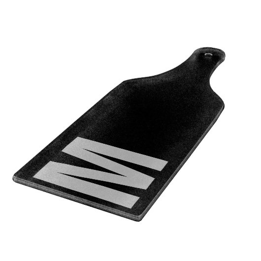 Modern Minimal Custom Monogram Zwart Grijs Snijplank (Hoek)