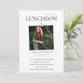 MODERN MINIMAL CUSTOM PHOTO BRIDAL LUNCHEON INVITE BEDANKKAART (Staand voorkant)