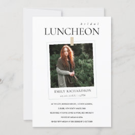 MODERN MINIMAL CUSTOM PHOTO BRIDAL LUNCHEON INVITE BEDANKKAART