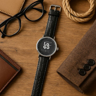 Modern Minimal Custom White Business Logo op zwart Horloge