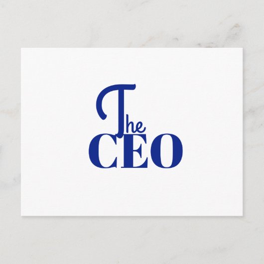 Modern Minimal De CEO Blauw Aankondigingskaart (Voorkant)