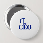 Modern Minimal De CEO Blauwe Ronde Button 4,0 Cm (Voorkant /achterkant)