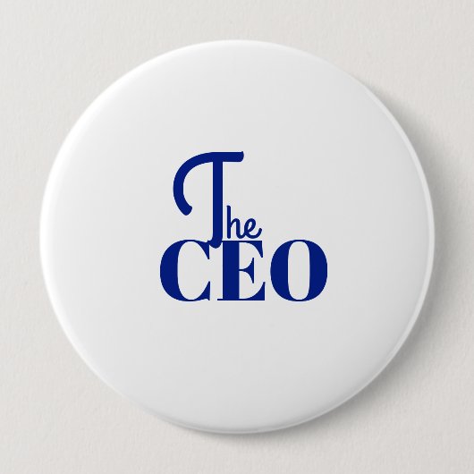 Modern Minimal De CEO Blauwe Ronde Button 4,0 Cm (Voorkant)
