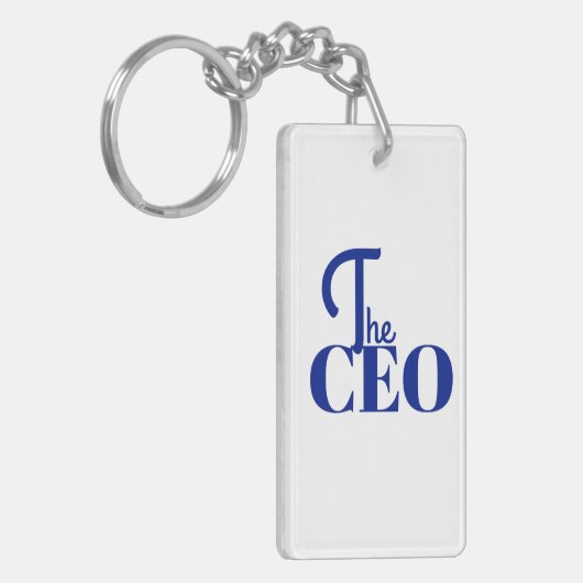 Modern Minimal De CEO Blauwe Sleutelhanger (Voorkant Links)