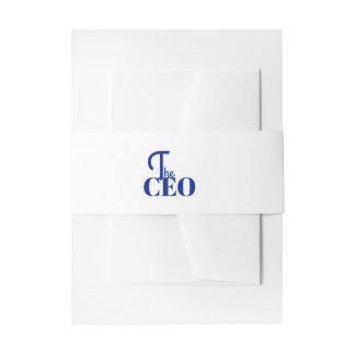 Modern Minimal De CEO Blauwe Uitnodigingen Wikkel