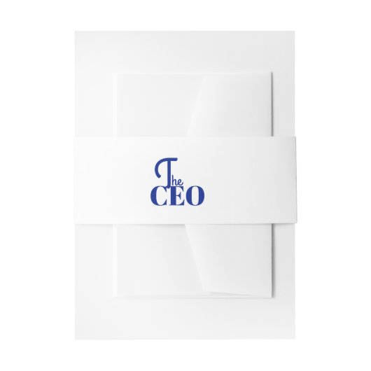 Modern Minimal De CEO Blauwe Uitnodigingen Wikkel (Voorkant Voorbeeld)
