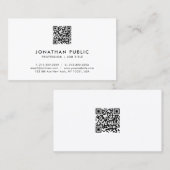 Modern Minimal Design Elegante professionele QR-co Visitekaartje (Voorkant / Achterkant)