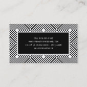 MODERN MINIMAL DIAMOND patroon eenvoudig zwart wit Visitekaartje (Achterkant)