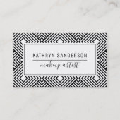 MODERN MINIMAL DIAMOND patroon eenvoudig zwart wit Visitekaartje (Voorkant)