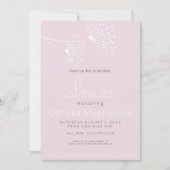 Modern Minimal Doodle Flowers Roos Roze en Wit Kaart (Voorkant)