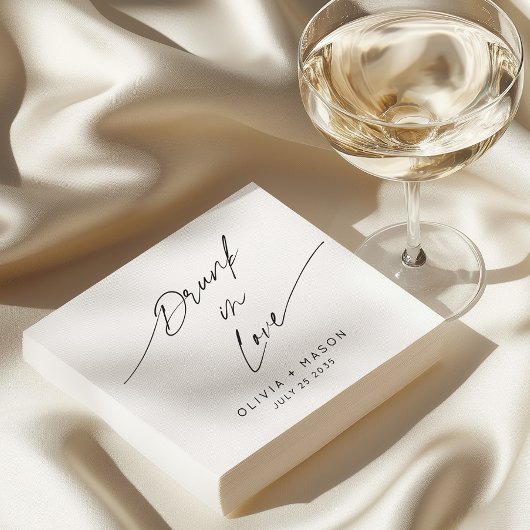Modern Minimal Drink in liefde grillige bruiloft Servet