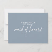 Modern Minimal Dusty Blue Maid of Honor Voorstel (Voorkant)