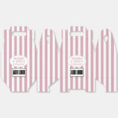 Modern Minimal Dusty Pink Stripes Business Logo Bedankdoosjes (Ongevouwen)