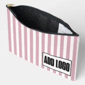 Modern Minimal Dusty Pink Stripes Business Logo Etui (Open)