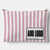 Modern Minimal Dusty Pink Stripes Business Logo Etui (Achterkant)