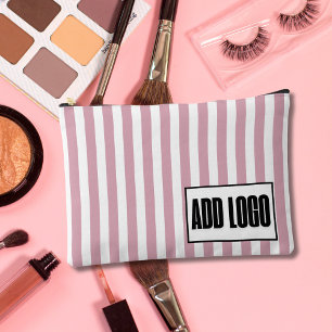 Modern Minimal Dusty Pink Stripes Business Logo Etui
