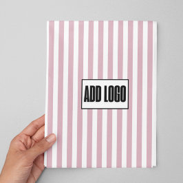 Modern Minimal Dusty Pink Stripes Business Logo Inpakpapier Vel