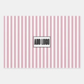 Modern Minimal Dusty Pink Stripes Business Logo Inpakpapier Vel (Voorkant)