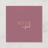 Modern Minimal Dusty Roos Eenvoudige Klant Aanbevelingskaartje (Voorkant)