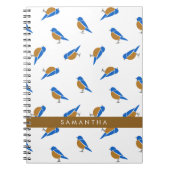 Modern Minimal Eastern Bluebird Pattern Notitieboek (Voorkant)