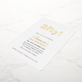 MODERN MINIMAL, eenvoudig chic 50-jarig goud Folie Uitnodiging (Gedraaid)