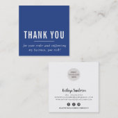 MODERN MINIMAL, eenvoudig dank u wel royal blue LO Vierkante Visitekaartje (Voorkant / Achterkant)