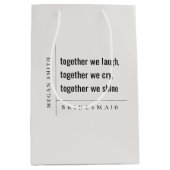 Modern Minimal Eenvoudig Samen Bruidsmeisje Gift Medium Cadeauzakje (Voorkant)