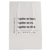 Modern Minimal Eenvoudig Samen Bruidsmeisje Gift Medium Cadeauzakje (Achterkant)