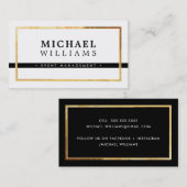 MODERN MINIMAL eenvoudige mannelijke gouden rand z Visitekaartje (Voorkant / Achterkant)