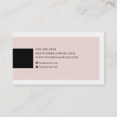 MODERN MINIMAL eenvoudige naam blush roze zwart Visitekaartje (Achterkant)