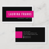 MODERN MINIMAL eenvoudige naam chic hot roze zwart Visitekaartje (Voorkant / Achterkant)