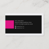 MODERN MINIMAL eenvoudige naam chic hot roze zwart Visitekaartje (Achterkant)