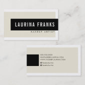 MODERN MINIMAL eenvoudige naam chic ivoor crème zw Visitekaartje (Voorkant / Achterkant)