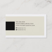 MODERN MINIMAL eenvoudige naam chic ivoor crème zw Visitekaartje (Achterkant)