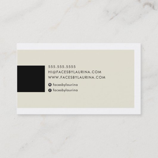 MODERN MINIMAL eenvoudige naam chic ivoor crème zw Visitekaartje (Achterkant)