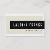 MODERN MINIMAL eenvoudige naam chic ivoor crème zw Visitekaartje (Voorkant)