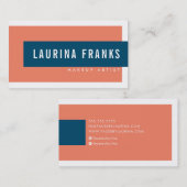 MODERN MINIMAL eenvoudige naam cool sinaasappel na Visitekaartje (Voorkant / Achterkant)