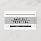 MODERN MINIMAL eenvoudige rand bleke grijze band Visitekaartje (Voorkant)