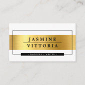 MODERN MINIMAL eenvoudige rand glanzende gouden ba Visitekaartje (Voorkant)