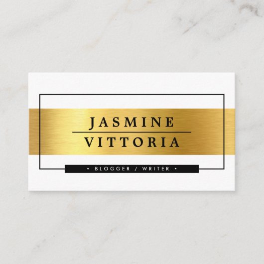 MODERN MINIMAL eenvoudige rand glanzende gouden ba Visitekaartje (Voorkant)