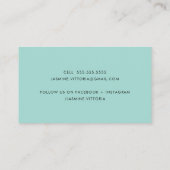 MODERN MINIMAL eenvoudige rand mint groene band zw Visitekaartje (Achterkant)