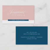 MODERN MINIMAL eenvoudige zwarte kleur bord roze n Visitekaartje (Voorkant / Achterkant)