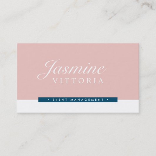 MODERN MINIMAL eenvoudige zwarte kleur bord roze n Visitekaartje (Voorkant)