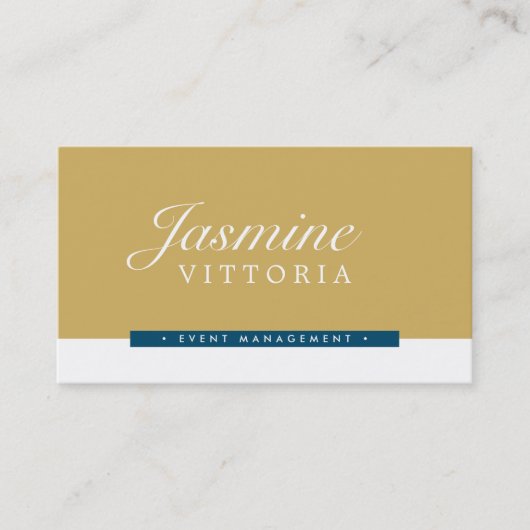 MODERN MINIMAL eenvoudige zwarte kleur oud goud ma Visitekaartje (Voorkant)