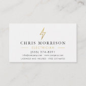 Modern Minimal Electrician White Gold Visitekaartje (Voorkant)