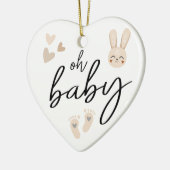 Modern Minimal Elegant Baby Aankondiging Zwangersc Keramisch Ornament (Links)