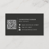 Modern minimal elegant beige simple arch photo visitekaartje (Achterkant)